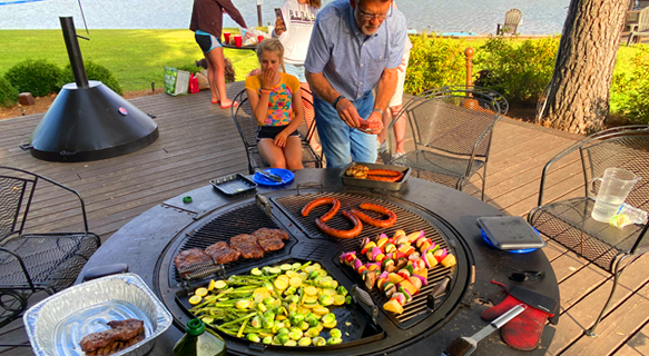 The ultimate 5-in-1 outdoor grill table.