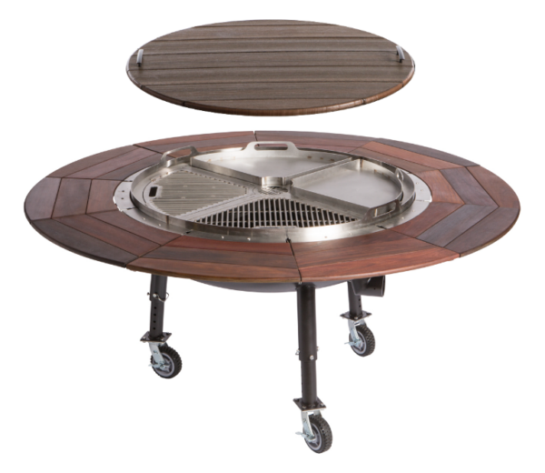 Large Fire pit grill griddle table combo