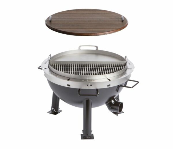 Tailgater Fire Pit with Lazy Susan Center and rotating grill and griddle