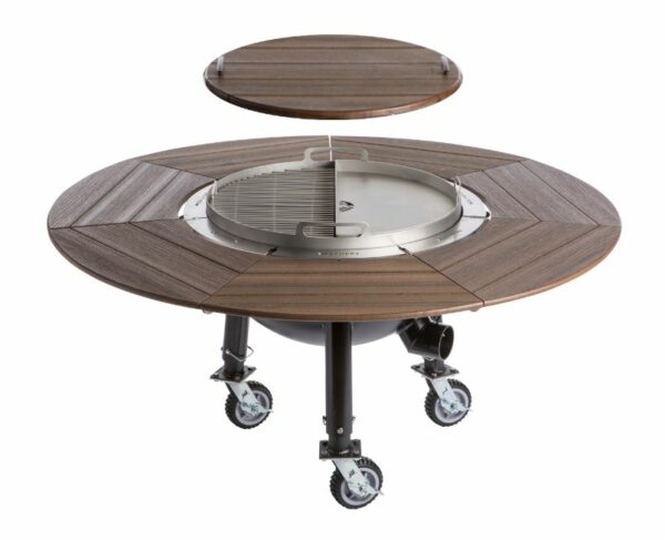Tailgater - Firepit, Rotating Grill and Griddle, Full Table, Casters, Lazy Susan Center