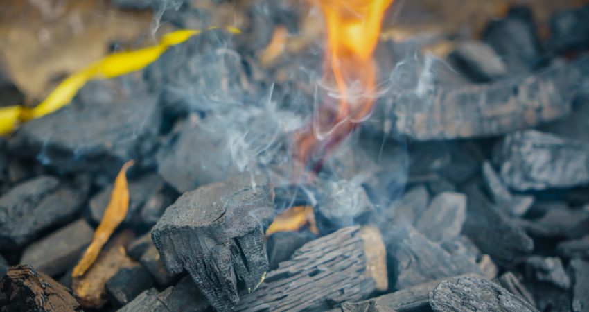 Charcoal in the gather Grill